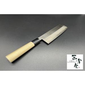 菜切り 三省堂 銀三 割込 水牛柄 170mm｜hamono-sanshodo