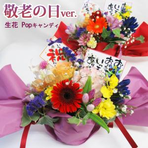 あすつく対応 14時まで 生花 誕生日 プレゼント お礼 お正月 花 還暦 お祝い　Popキャンディ プチメセージ付き送料無料 一部地域を除く※5/7〜5/14お届け不可