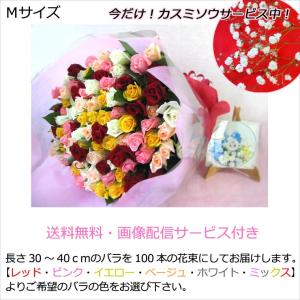 送料無料 一部地域を除く 生花 花束 誕生日 記念日 プレゼント お礼 母の日 退職 バラ 歓送迎 還暦 お祝い 産地直送 100本のバラの花束Mサイズ 切り花