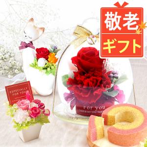 誕生日プレゼント プレゼント 花 ギフト プリザーブドフラワー バラ お祝い 洋菓子 お菓子 花とスイーツ 猫 焼菓子 おしゃれ 女性 60代 70代 80代｜hana-collabo