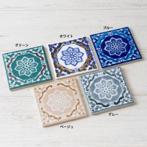 アンティーク 150角 デザインタイル 花柄 マジョリカ マジョルカ 大正