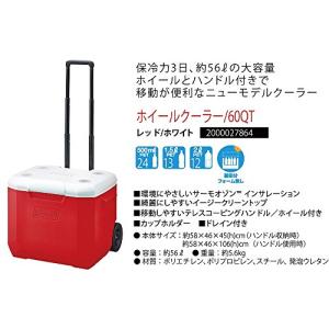 コールマン(Coleman) クーラーボックス ホイールクーラー 60QT 容量約56L レッド/ホ...