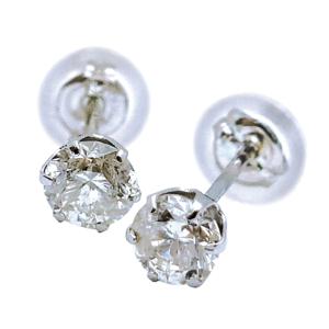 Pt 計0.4ct (0.2ct×2) ダイヤ ピアス プラチナ Pt900 六本爪 一粒