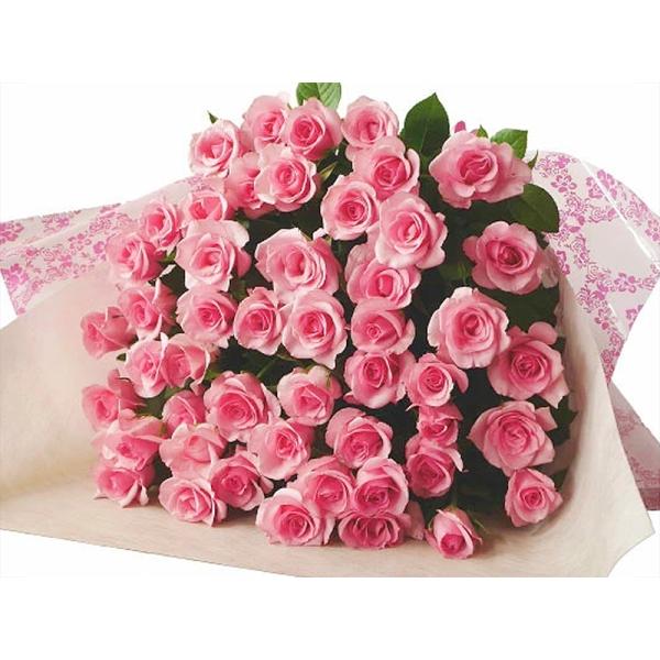 ピンク バラ 50本 お祝 還暦祝い 60本 結婚式 クリスマス プロポーズ 薔薇 ピンクばら プレ...