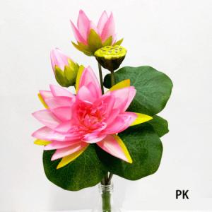 お取り寄せ【夏の造花】ハスの花 3輪付ロータス...の詳細画像3