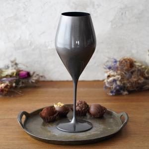 カラーズ メタリックグレー ツル 15oz ワイングラス 450ml 1 ガラス漆