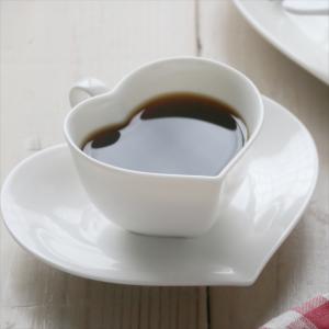 ハート型 食器 コーヒー碗皿 コーヒーカップ ソーサー 180cc ホワイト かわいい おしゃれ LOVEハート 在庫限り｜hana2