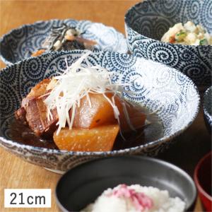 鳴門唐草 楕円5寸鉢 国産 美濃焼 中鉢 だ円鉢 器 うどん鉢 サラダ鉢