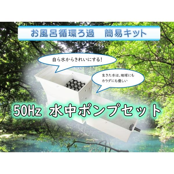 【50Hz　水中ポンプセット】ハンドメイド　簡易タイプ　お風呂循環ろ過キット　バクチャー風呂　オプシ...