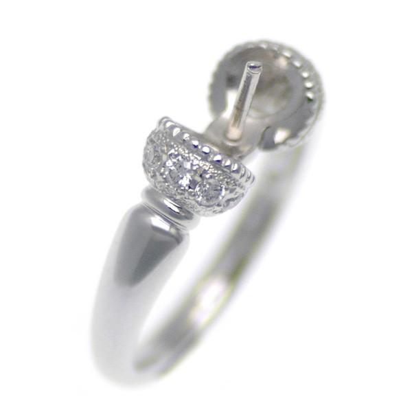 アコヤ真珠用 プラチナ リング枠  Pt950　商品番号：R20084