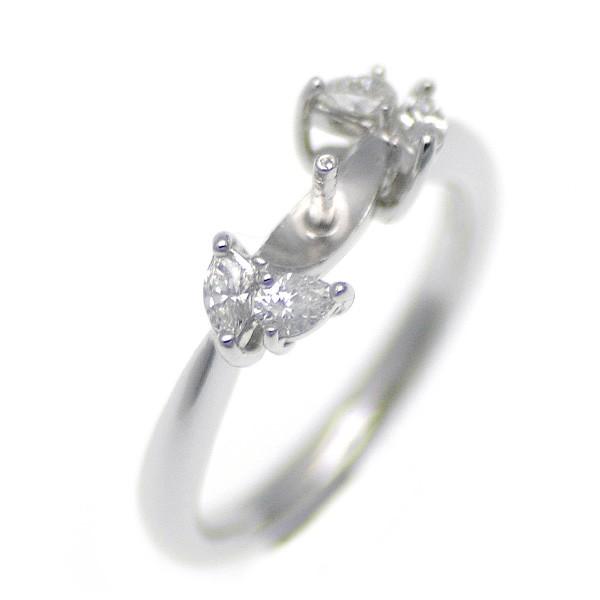 アコヤ真珠用 プラチナ リング枠  Pt950　商品番号：R20226