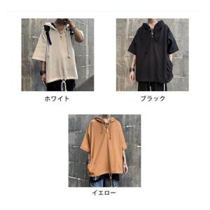 パーカー メンズ 半袖 パーカー おしゃれ カ...の詳細画像2