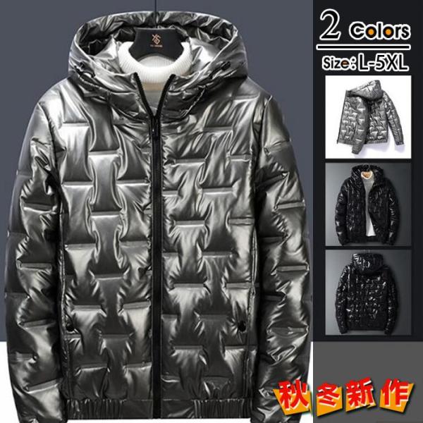 ダウンジャケット メンズ ダウンコート 防寒 防風 フード付き ボリュームネック ストリート 厚手 ...