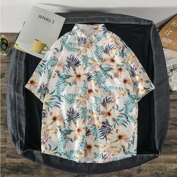 アロハシャツ メンズ 半袖 開襟 オープンカラー レーヨン 総柄 花柄 ボタニカル柄 アニマル柄 カ...