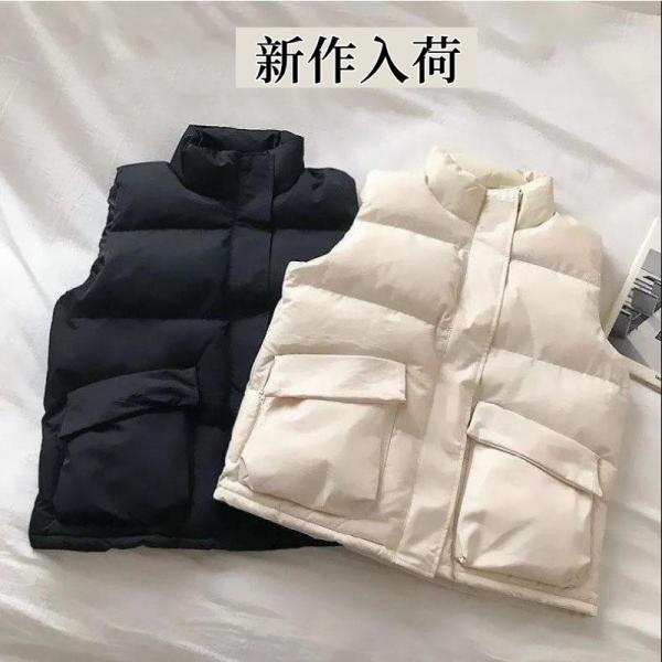 ベスト レディース 中綿ベスト 立ち襟 ダウンベスト 防寒 ハイネック 中綿入り チョッキ ジレ ア...