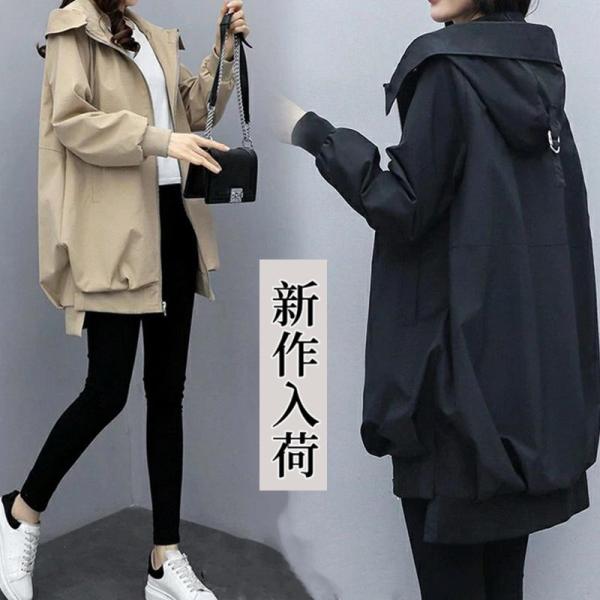トレンチコート レディース スプリングコート 春 ミドル丈 アウター フード付き 通勤 高級感 上品...