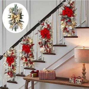 クリスマスリース クリスマス飾り 花 ギフト 花輪 リース 店舗 壁掛け 玄関 庭園装飾 ドア ガーランド 部屋飾り オーナメント 正月飾り 新年飾り 華やか 可愛い