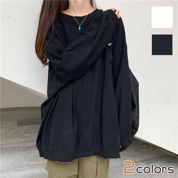 Tシャツ 長袖 レディース カットソー ミドル丈 春 夏 秋 ルームウェア カジュアル ゆったり 薄...