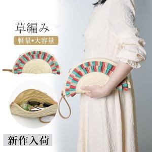 夏新作 カゴバッグ 草編みトートバッグ 夏 かご...の商品画像