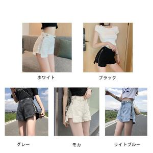 デニムショートパンツ レディース ハイウエスト...の詳細画像1