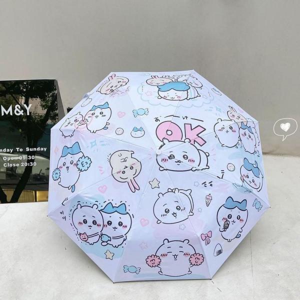ちいかわ 折りたたみ傘 ハチワレ モモンガ ウサギ 8本骨 自動開閉 折り畳み傘 かわいい UVカッ...