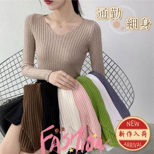 ニットセーター レディース Vネック トップス ...の商品画像