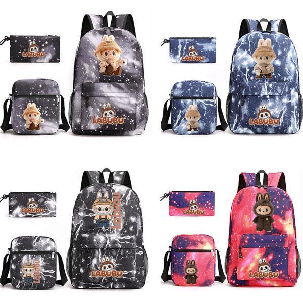 新品 3点セット リュックサック Labubu ラブブ 男の子 女の子 リュック 大きめ 子供から大...