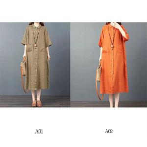 シャツワンピース レディース ロング丈 マキシ...の詳細画像1