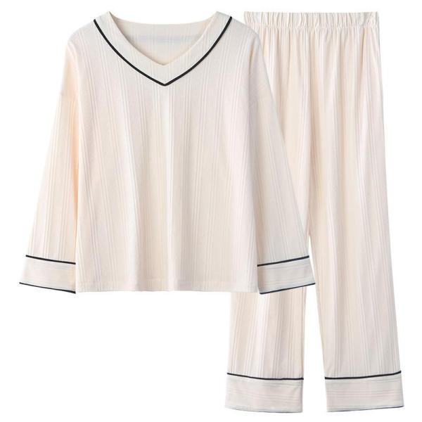 パジャマ レディース 上下セット 春 秋冬 カットソー 長袖 ルームウェア 可愛い ロングパンツ オ...