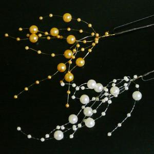 髪飾り パールビーズ ユーピン付き　振袖 袴 着物 和装  結婚式 成人式 卒業式 ヘアアクセサリー