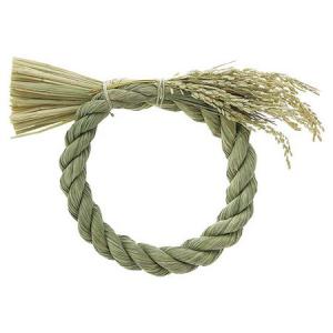 いわみ稲わらリース穂付22 25-1115-0 しめ縄 お正月リース