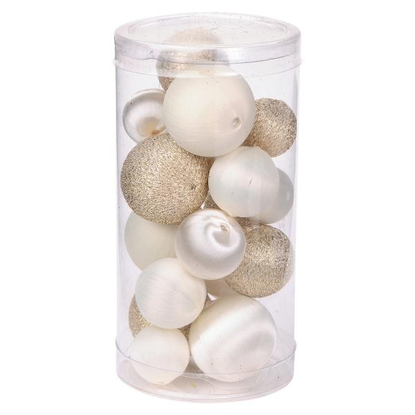 東京堂 シャンパンサテンボールミックス 18個 XO001840 店内装飾 クリスマスディスプレイ ...