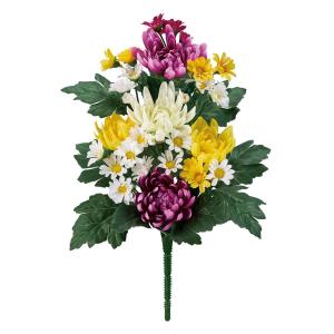 造花 アスカ ポンポンマムバンチ 1束6本 ホワイト A-35207-1 花材「か