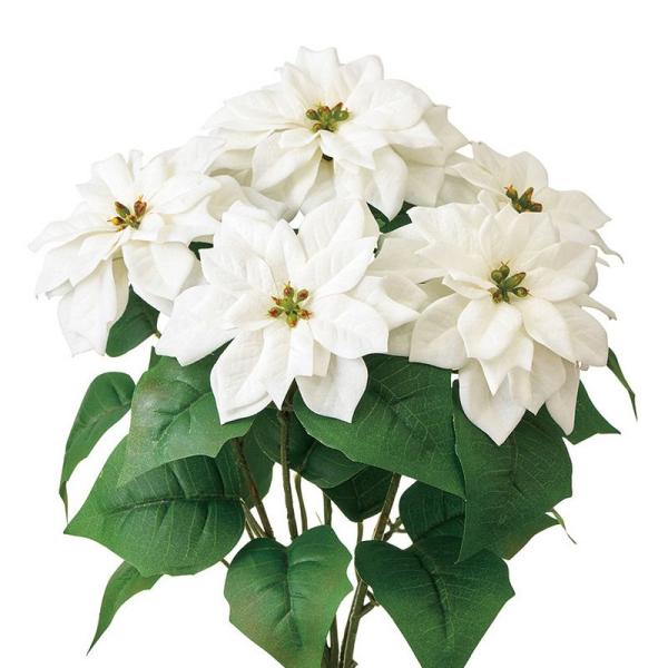 造花 MAGIQ東京堂 メリーポインセチアブッシュ5輪 #1  WHITE ホワイト FX00149...