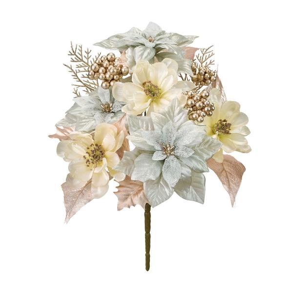 造花 MAGIQ東京堂 サラポインセチアブッシュ #105 ICE.BL アイスブルー FX0046...