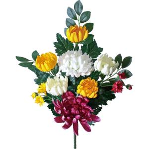 造花 YDM 大和仏花ブッシュＭ ミックス FP-0911MIX 仏花 供花 仏壇用 墓用 おしゃれ 春夏秋冬