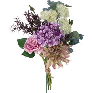 造花 YDM ガーデンローズミックスキャリーブーケL パープル FBC-8208PU 造花 花材「は行」 バラ