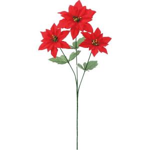 造花 YDM ベルベットポインセチア×3 レッド...の商品画像
