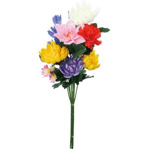 造花 YDM エコ組花4本組マム ミックス FP-1036MIX 仏花 供花 仏壇用 墓用 おしゃれ 春夏秋冬