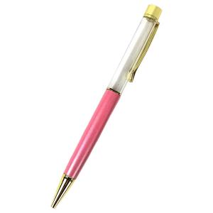 日限定07 ハーバリウムボールペン 金クリップ ローズ ラメ付き ハーバリウム ボールペン ボールペン