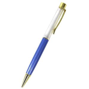 日限定07 ハーバリウムボールペン 金クリップ マリンブルー ラメ付き ハーバリウム ボールペン ボールペン