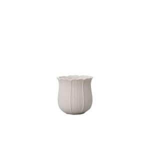 クレイ Pleats プリーツ 7.5Φ6.5H WHITE 366-261-100 花器 花瓶 陶器