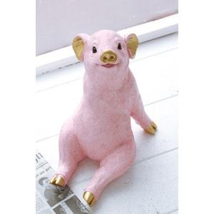 ブラザー ピッグ ぶた 豚 置物 かわいい ピンク おしゃれ オブジェ