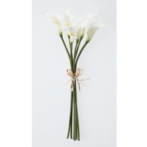 造花 アスカ カラーリリィバンチ 1束6本  ホワイト A-33029-001 造花 花材「か行」 カラー