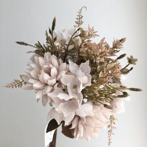 造花 アスカ ミックスフラワーブーケ アイボリーホワイト A-34949-91W