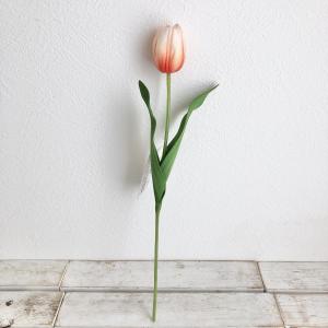 造花 アスカ チューリップ オレンジホワイト ...の詳細画像1