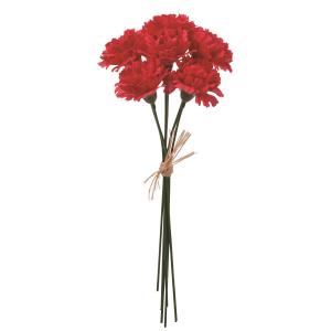 造花 アスカ ミニカーネーションバンチ 1束6本 レッド A-35233-2 造花 花材「か行」 カーネーション