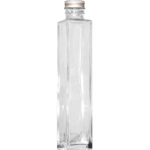 日限定07 ハーバリウム瓶 角 200ml アルミキャップ付「キャップ色 シルバー」 ハーバリウム 瓶 ボトル ガラス瓶