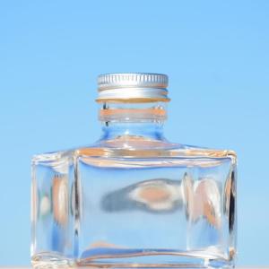 日限定07 ハーバリウム瓶 スクエアショート 150ml アルミキャップ付「キャップ色 シルバー」 ハーバリウム 瓶 ボトル ガラス瓶
