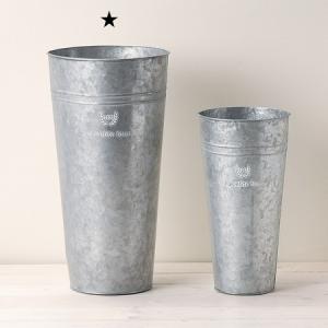 GREENHOUSE フレンチシルバーブリキ 筒S 3399-B 花器 花瓶 花桶 花筒